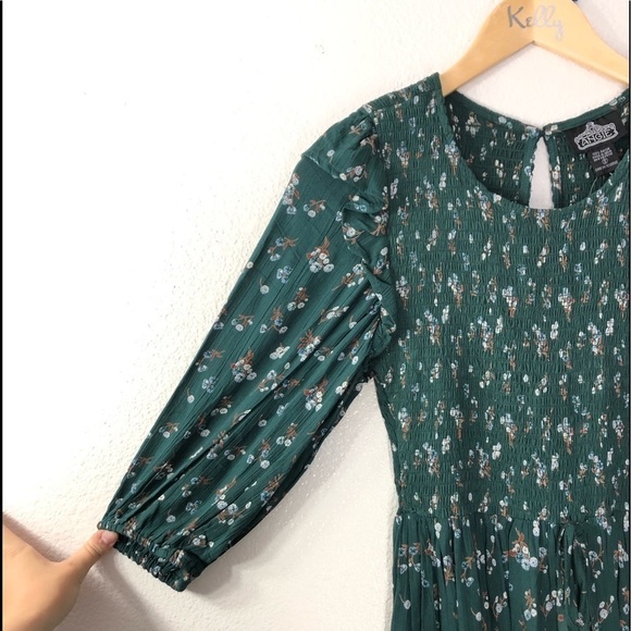 NWT Angie Green Floral Dress - Picture 4 of 8